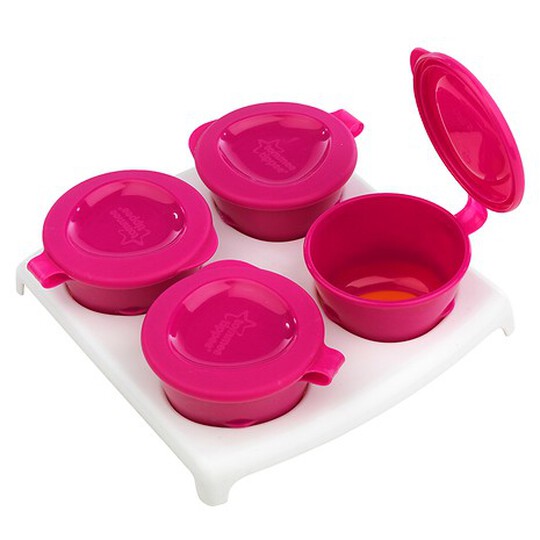 Tommee Tippee Explora Pop up Freezer Pots & Tray - Pink image number 1